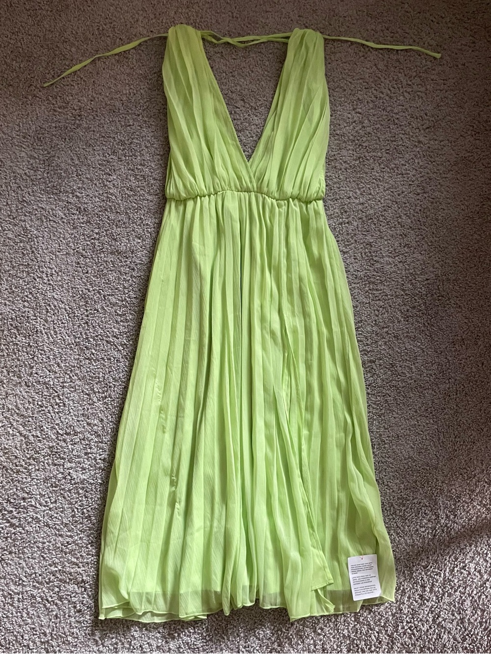 Asos Lime Green V-Neck Maxi Dress
